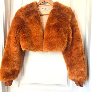 House of CB Faux Fur Crop Jacket